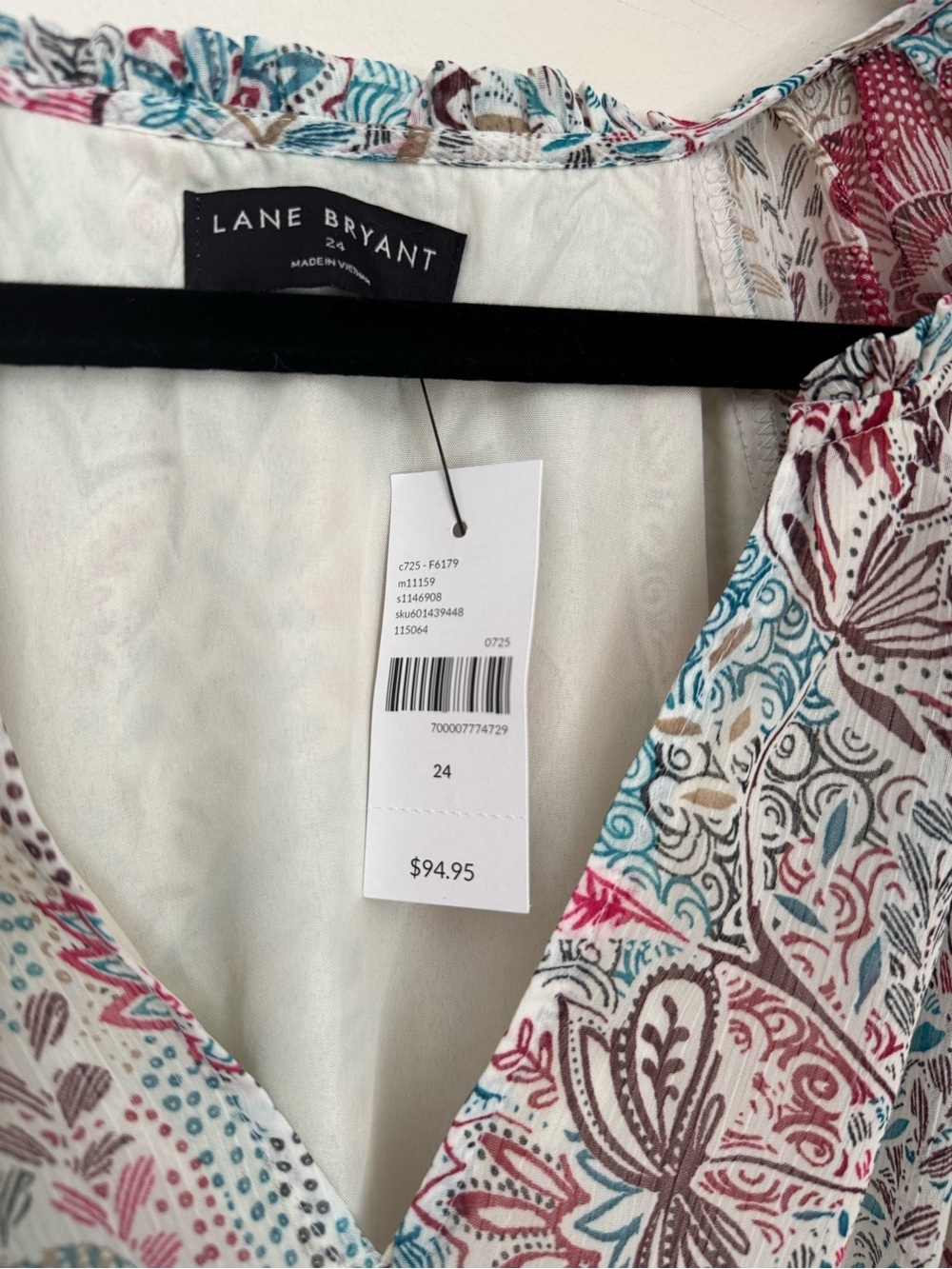 Lane Bryant Ruffle Detail Fit & Flare Midi Dress Women’s Size 24 NWT Floral - Picture 6 of 9
